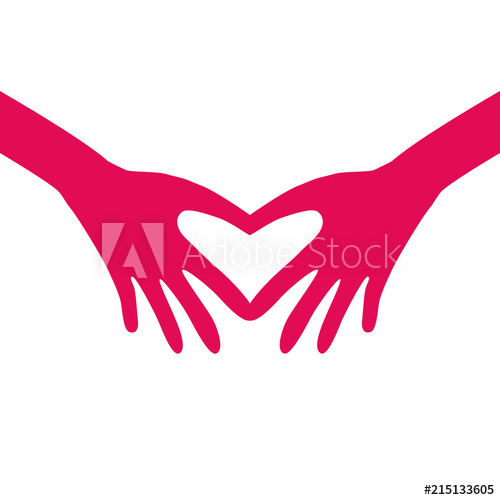500x500 Hands In The Form Of Heart Symbol Of Love, Care, Kindness Vector