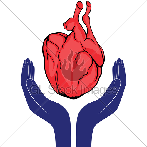 500x500 Hands And Heart Icon Of Kindness And Charity Vector Vale Gl