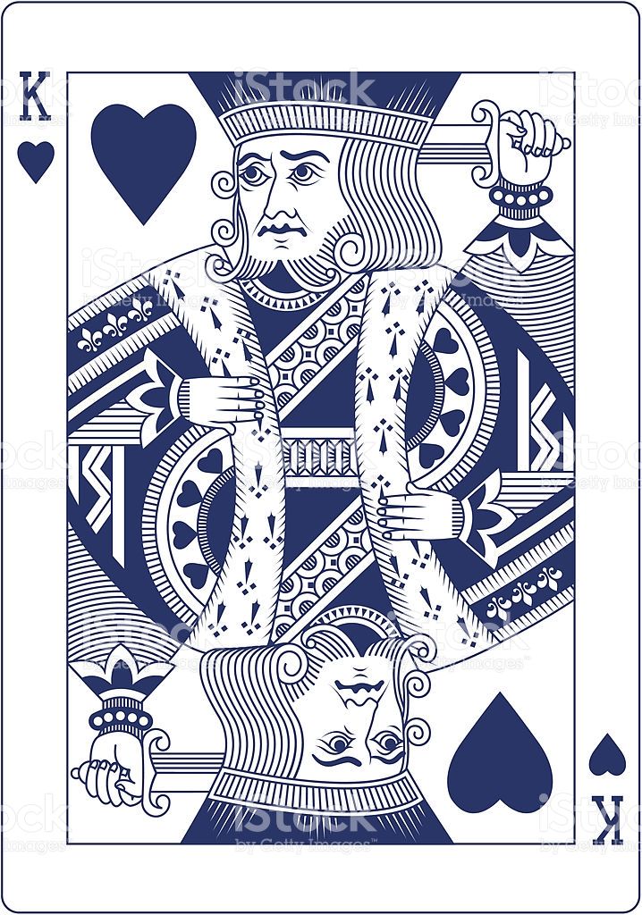 King Of Hearts Playing Card In Blue Line Tattoos Hearts 718x1024 King Of Hearts Playing Card In Blue Line Tattoos Hearts