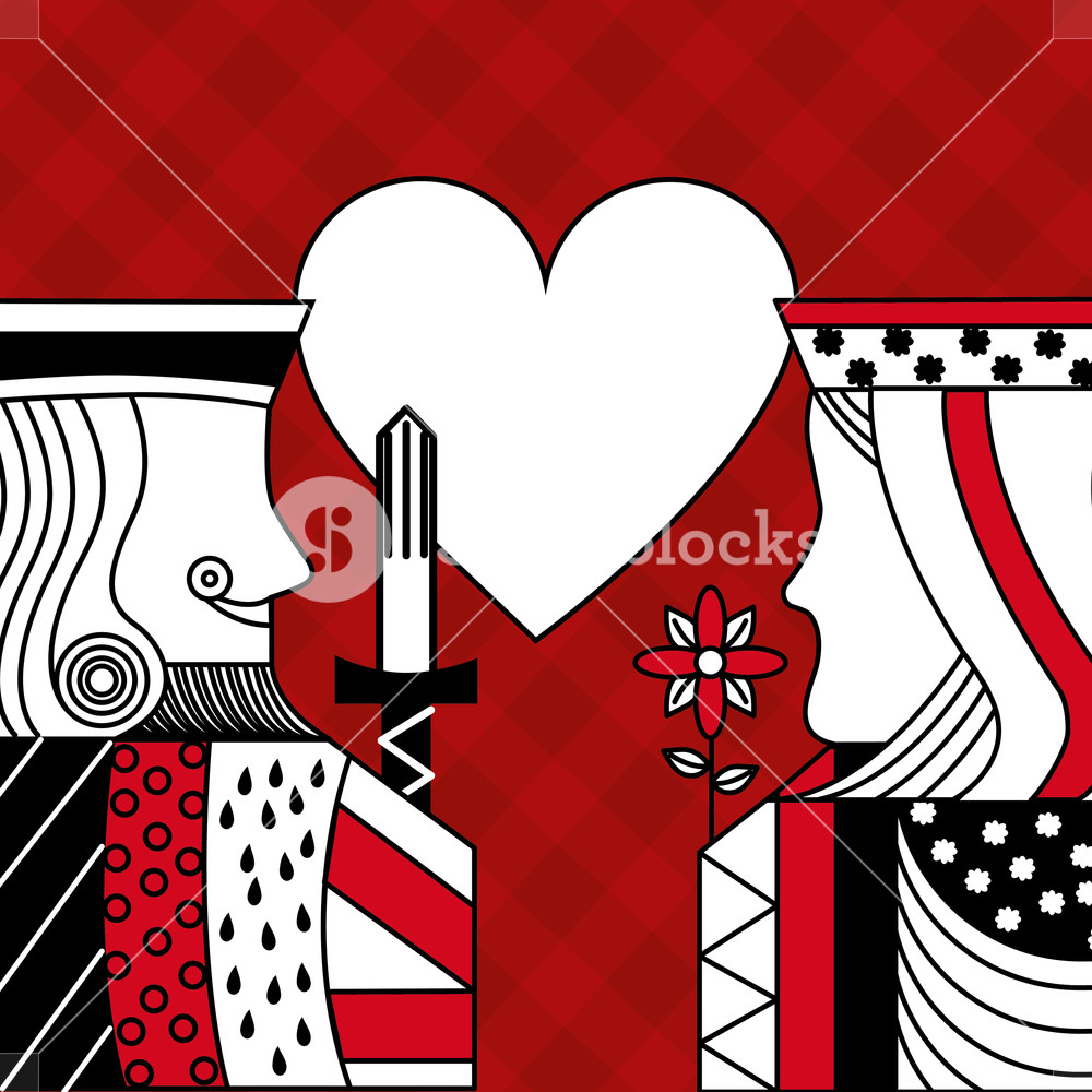 Casino Poker Queen And King Heart Card Game Red Checkered 1000x1000 Casino Poker Queen And King Heart Card Game Red Checkered
