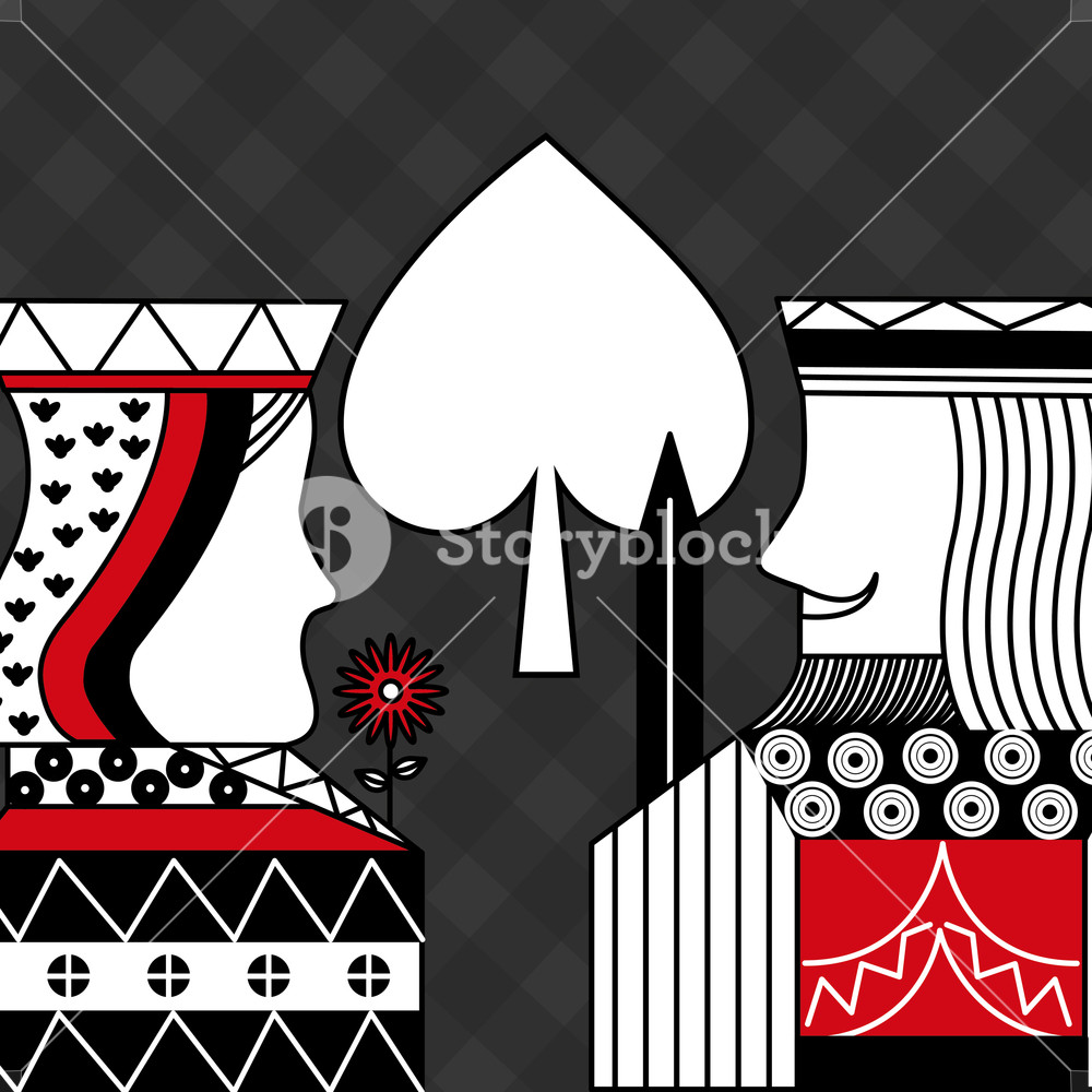 Casino Poker Queen And King Spade Card Game Black Checkered 1000x1000 Casino Poker Queen And King Spade Card Game Black Checkered