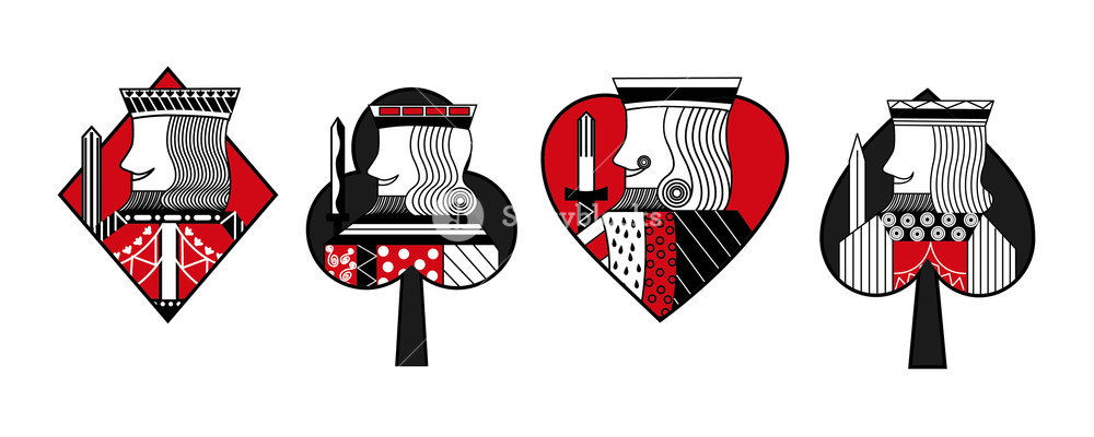 Set Of Card Suits King Playing Design Vector Illustration Royalty 1000x400 Set Of Card Suits King Playing Design Vector Illustration Royalty