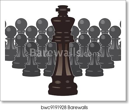 Vector Chess Pieces Of A King And Pawns Art Print Barewalls 435x370 Vector Chess Pieces Of A King And Pawns Art Print Barewalls