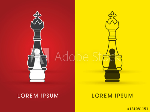 Pawn And King Chess Logo Graphic Vector 500x375 Pawn And King Chess Logo Graphic Vector