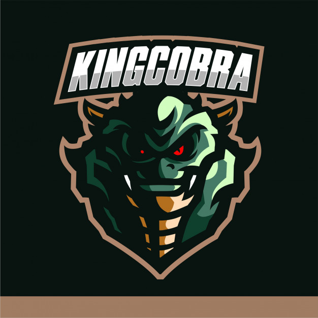 626x626 King Cobra Mascot Logo Gaming Vector Template Vector Premium