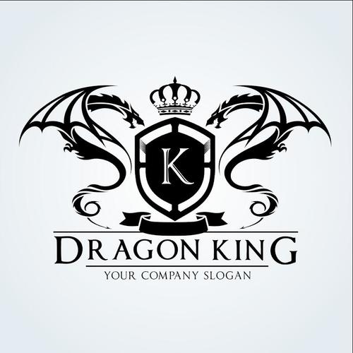 Dragon King Logo Vector Free Download 500x500 Dragon King Logo Vector Free Download