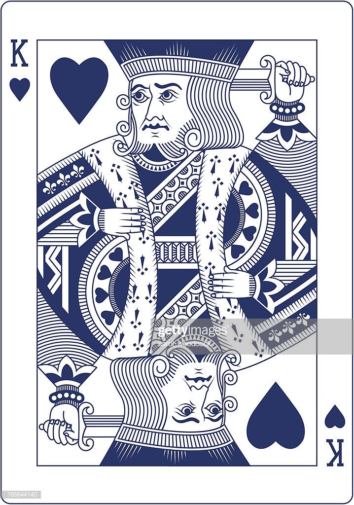 King Of Hearts Playing Card In Blue Line In Deal Me 718x1024 King Of Hearts Playing Card In Blue Line In Deal Me