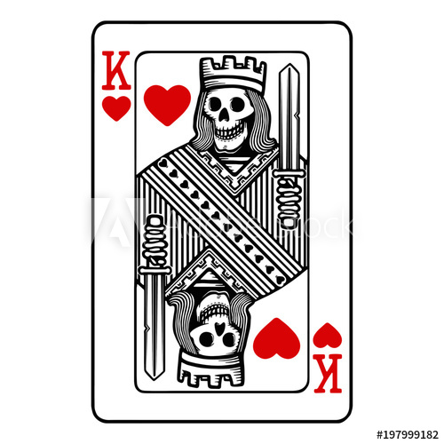 King Of Hearts Playing Card With Skeleton 500x500 King Of Hearts Playing Card With Skeleton