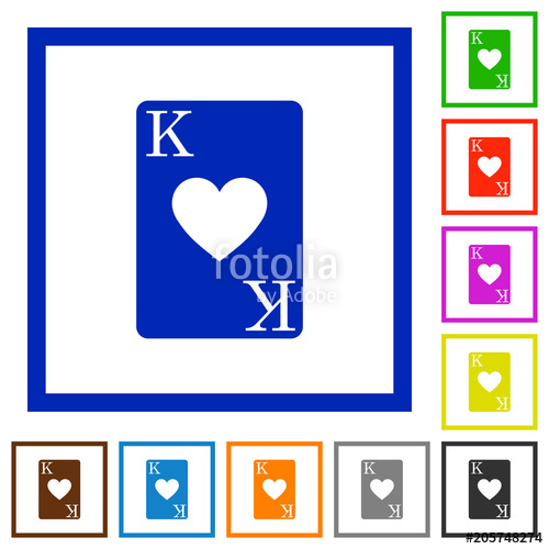 500x500 King Of Hearts Card Flat Framed Icons Stock Image And Royalty