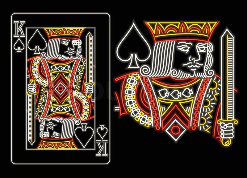 800x578 King Of Spades In Neon Stock Vector Colourbox
