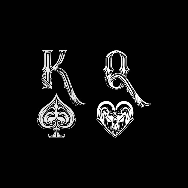 626x626 King Spades And Queen Heart Sign Vector Premium Download