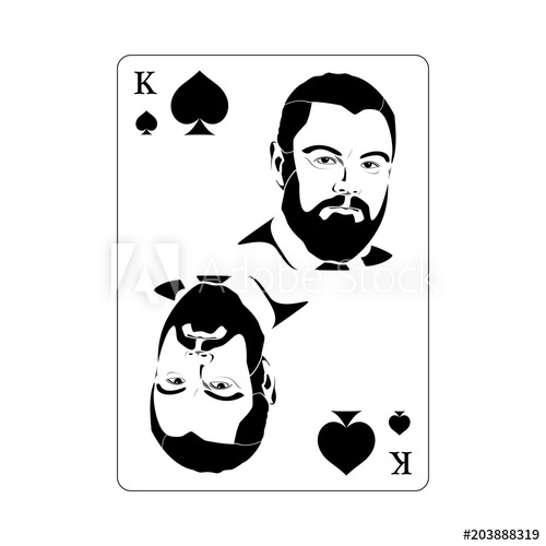 500x500 Playing Card King Of Spades Vector Illustration On White