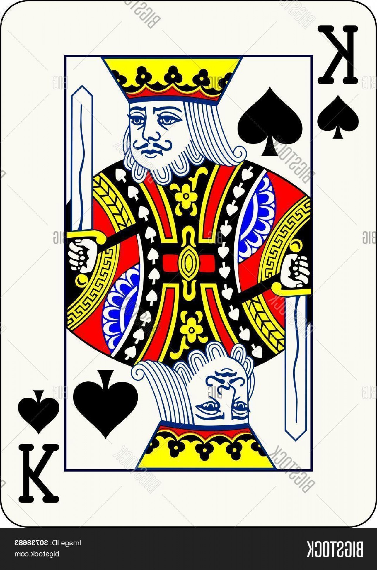 1287x1944 Stock Vector King Of Spades Vector Illustration Of A Classic