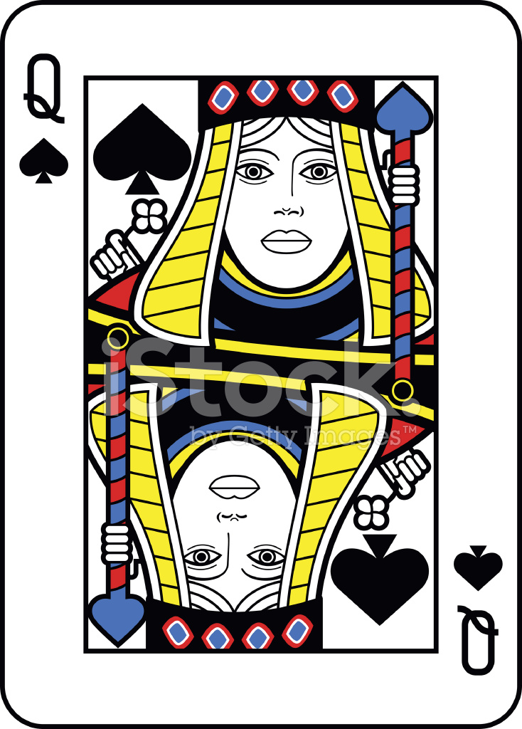 734x1024 Stylized Queen Of Spades Stock Vector