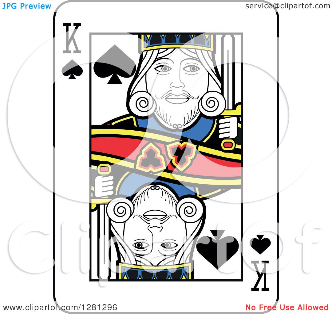 1080x1024 Clipart Of A King Of Spades Playing Card