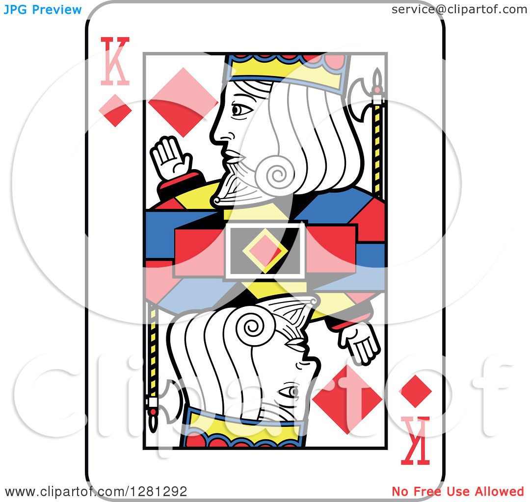 1080x1024 Clipart Of A King Of Diamonds Playing Card