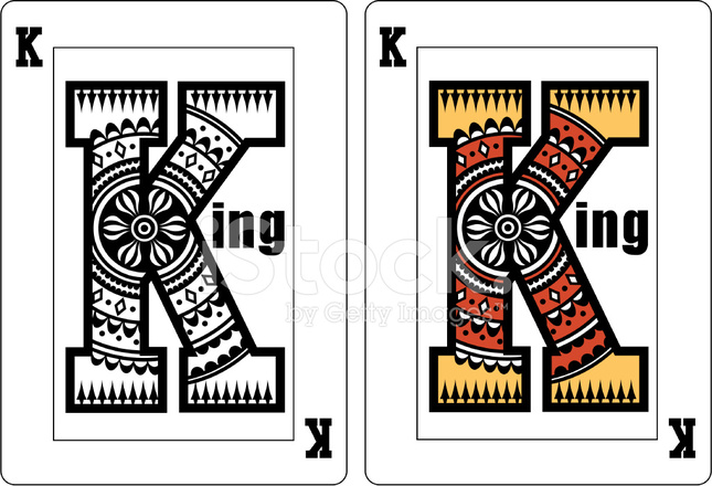645x440 K For King Playing Card Stock Vector