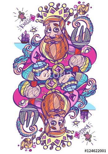 350x500 King Of Diamonds Playing Card Suit In Style Pastel Goth Stock