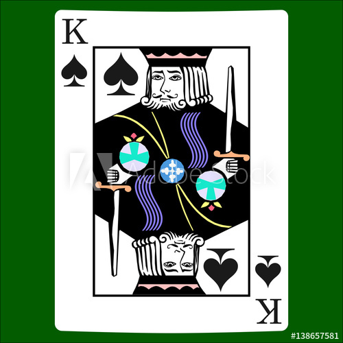 500x500 King Spades Card Suit Icon Vector, Playing Cards Symbols Vector