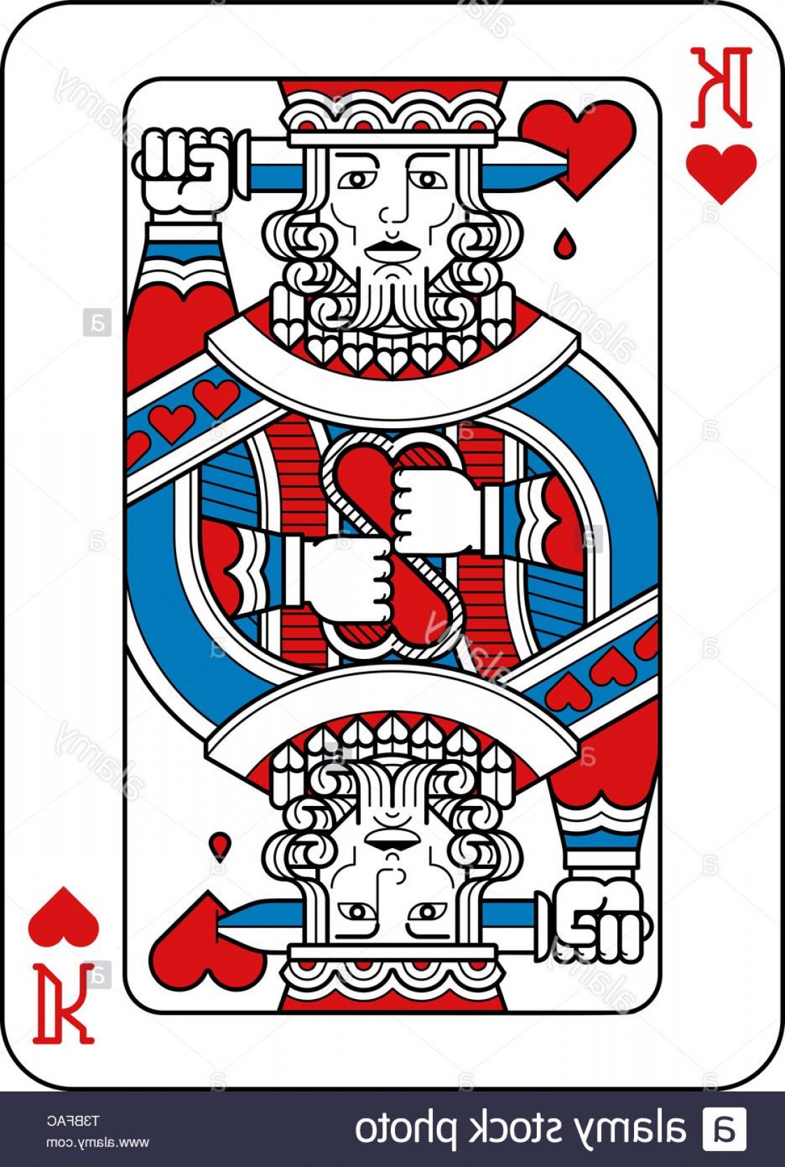 1123x1668 Playing Card King Of Hearts Red Blue And Black Image Hoodamathrun