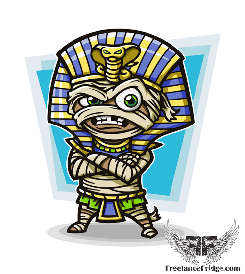 Tiny Cartoon King Tut Freelance Fridge Illustration Character 500x559 Tiny Cartoon King Tut Freelance Fridge Illustration Character