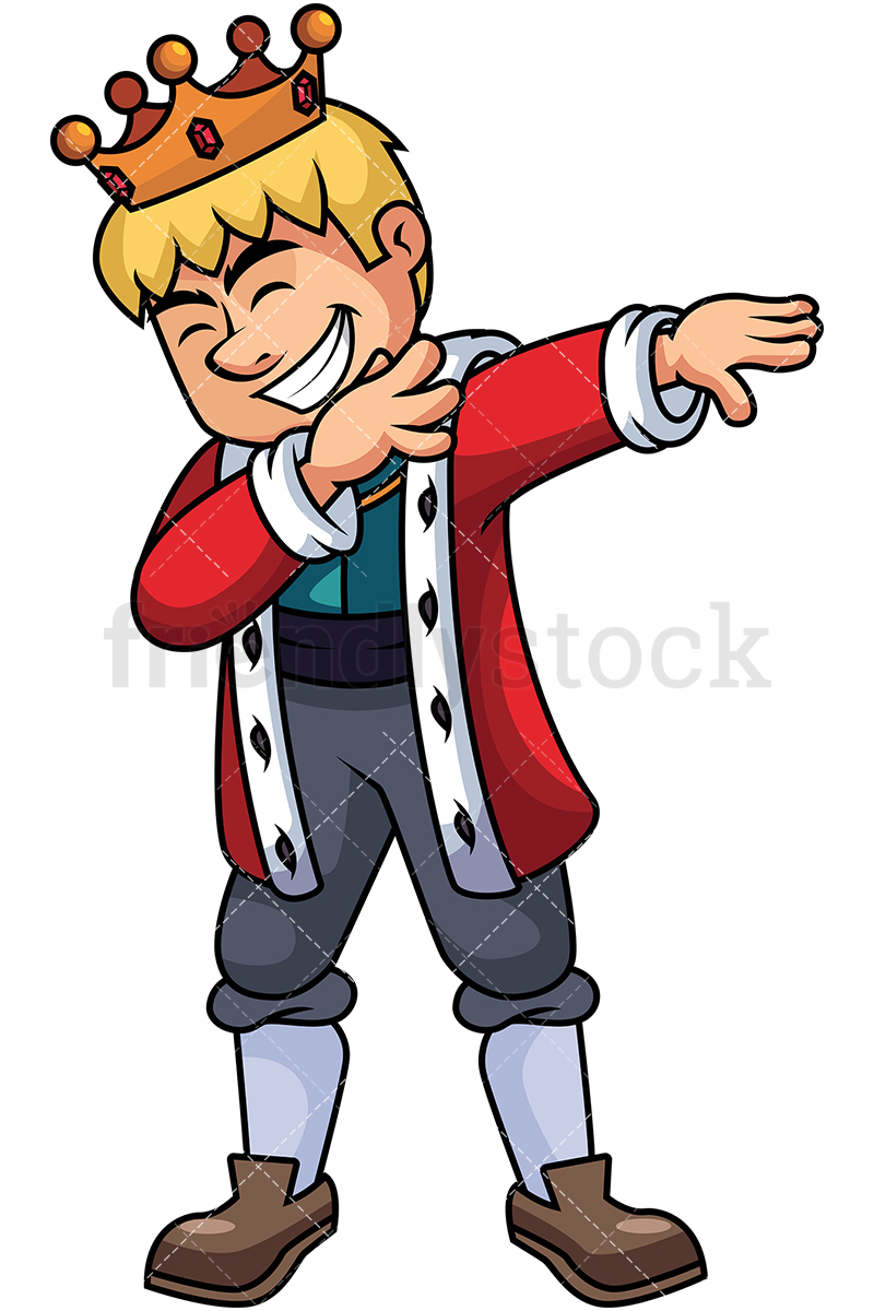 800x1200 Dabbing King Cartoon Vector Clipart