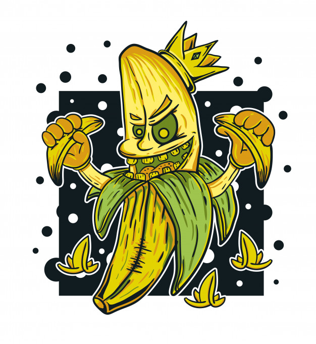 626x681 Banana Monster King Vector Illustration Vector Premium Download