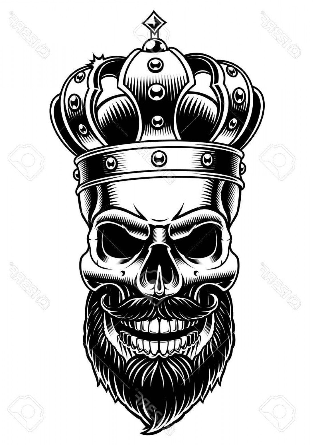 1101x1560 Photostock Vector Skull Of King Vector Black And White