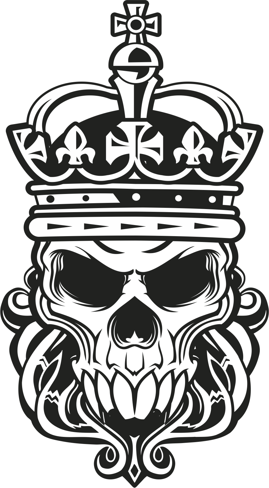 875x1585 Skull King Vector Art Free Vector Cdr Free Download Vector