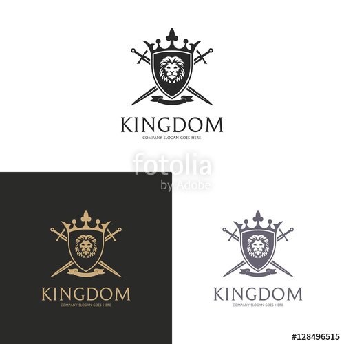 500x500 Kingdom Logo Knight Logotype Lion Illustration Stock Image