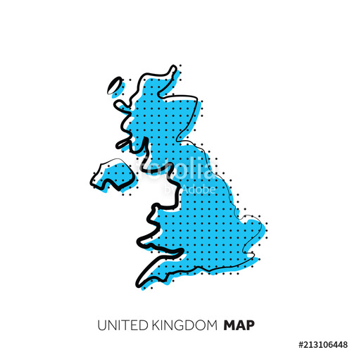 United Kingdom Vector Country Map Map Outline With Dots Stock 500x500 United Kingdom Vector Country Map Map Outline With Dots Stock