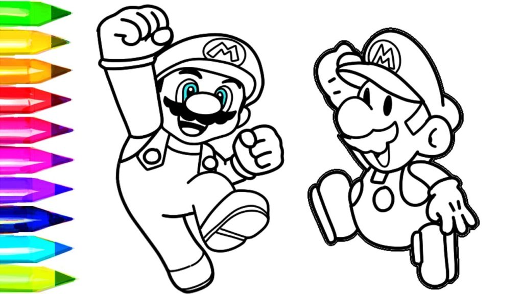 1024x576 Coloring Superrio Coloring Pages Nintendo
