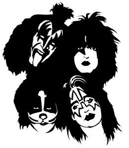 260x300 Kiss Band Line Drawing