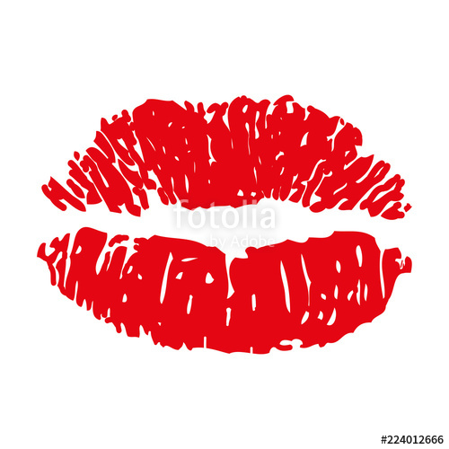 500x500 Red Imprint Kiss Lips Vector Stock Image And Royalty Free