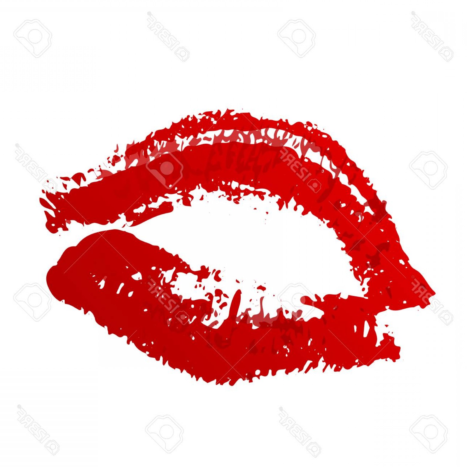1560x1560 Photostock Vector Red Lipstick Kiss On White Background Imprint