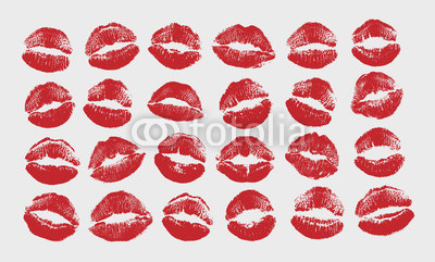 400x241 Print Of Red Lips Set World Kiss Day, Valentine's Day Design