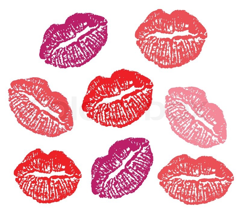 800x723 Set Of Lipstick Marks Stock Vector Colourbox