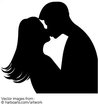Download Kissing Couple Silhouette 335x355 Download Kissing Couple Silhouette