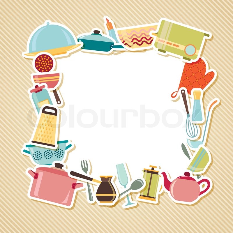 800x800 Kitchen Utensils Background Copy Space Vectorstock Kitchen