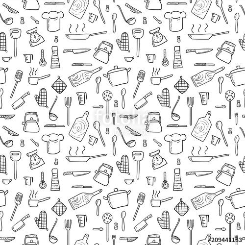 500x500 Kitchen Utensils Background Stock Image And Royalty Free Vector