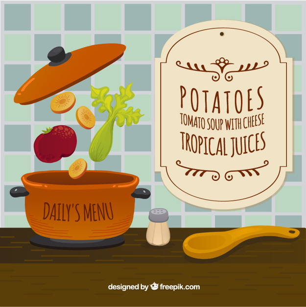 625x626 Cooking In The Kitchen Background Vector Free Download