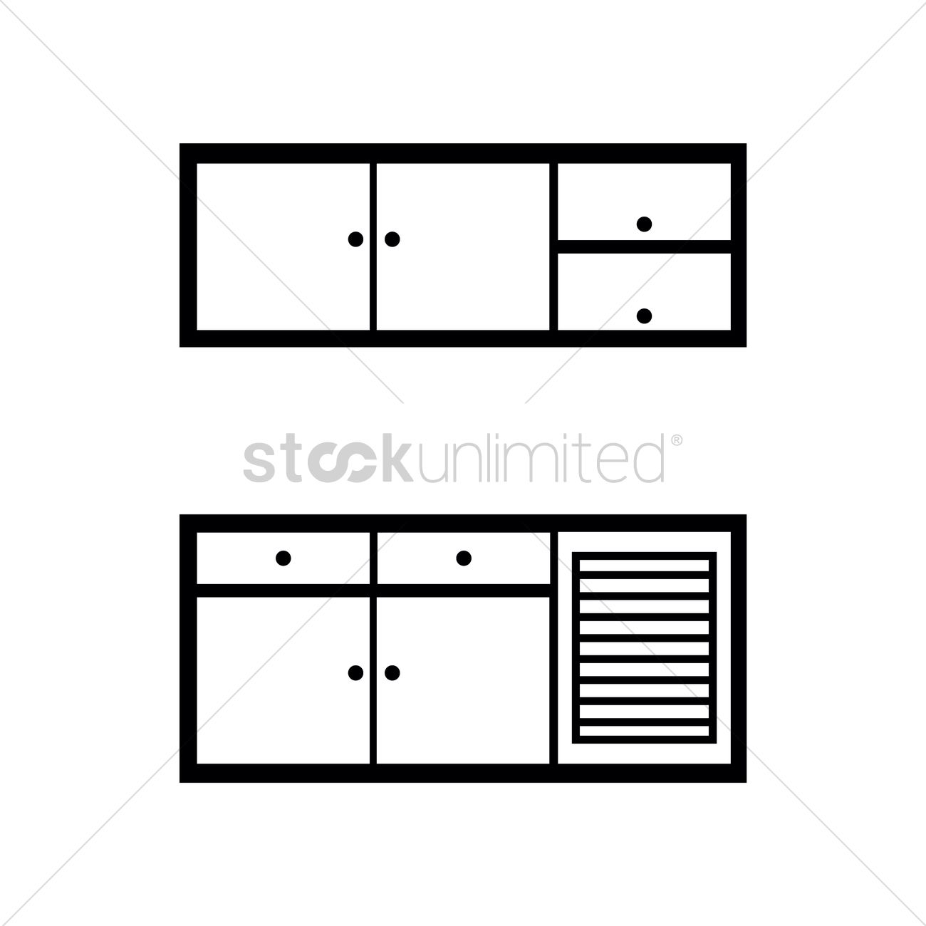Kitchen Cabinet Vector Image 1300x1300 Kitchen Cabinet Vector Image