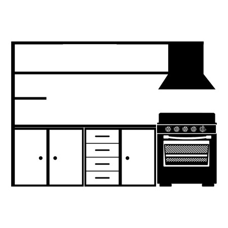 Monochrome Silhouette Of Modern Kitchen Cabinets With Stove Vector 450x450 Monochrome Silhouette Of Modern Kitchen Cabinets With Stove Vector