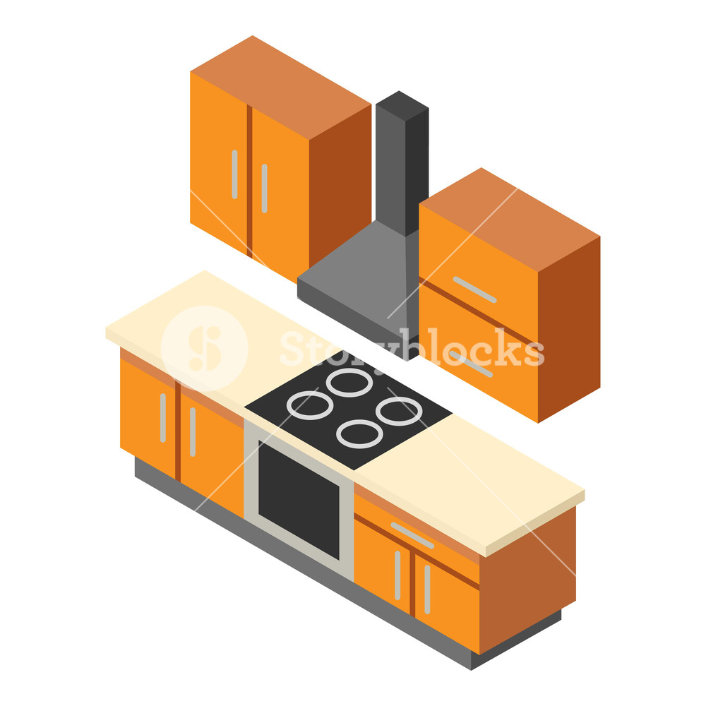 1000x1000 Kitchen Icon Isometric Illustration Of Kitchen Vector Icon