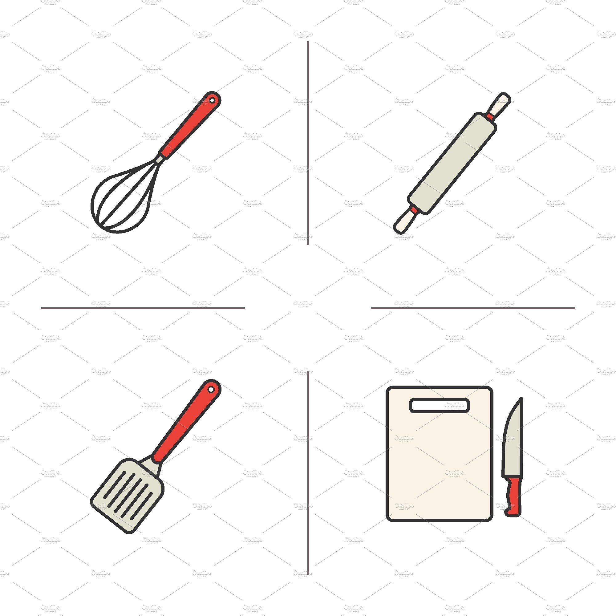 2000x2000 Kitchen Instruments Icons Vector
