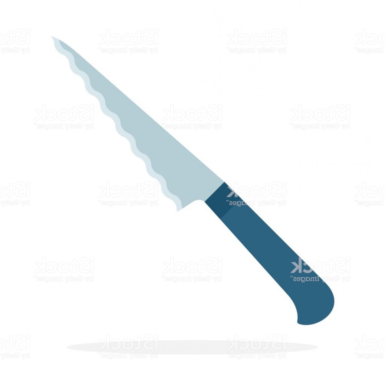 1228x1228 Knife With A Serrated Blade Vector Flat Material Design Isolated