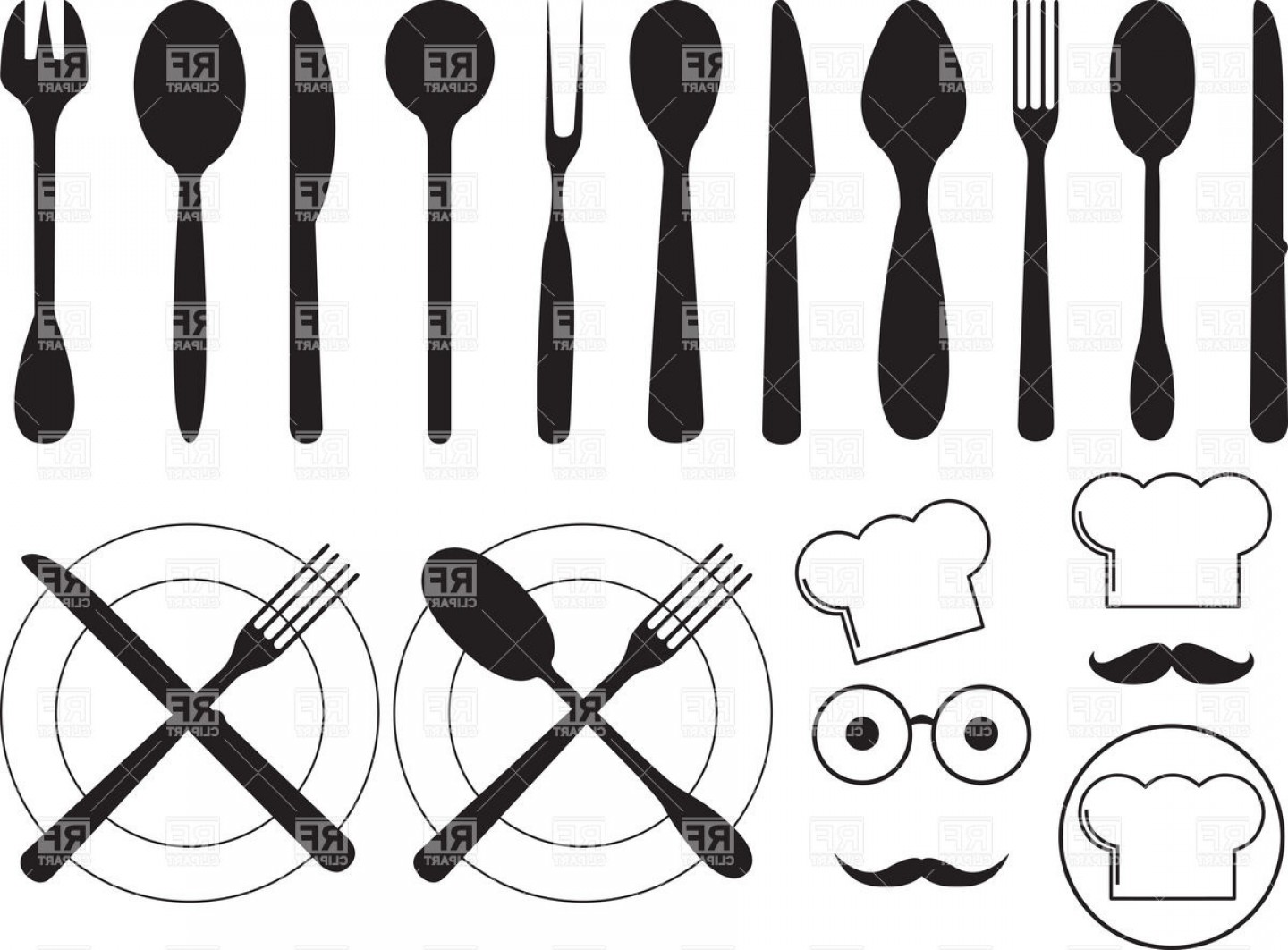 Silhouettes Of Kitchen Tools Vector Clipart Catchsplace 1440x1062 Silhouettes Of Kitchen Tools Vector Clipart Catchsplace