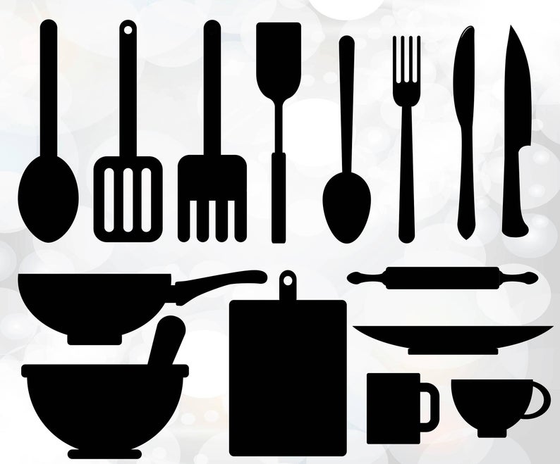 794x659 Kitchen Utensils Utensils Vector Digital Etsy