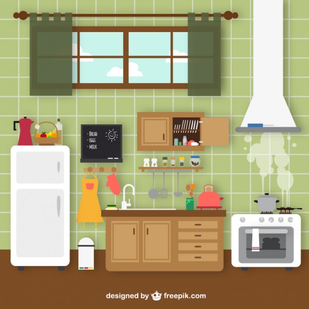 626x626 Retro Kitchen Vector Free Download