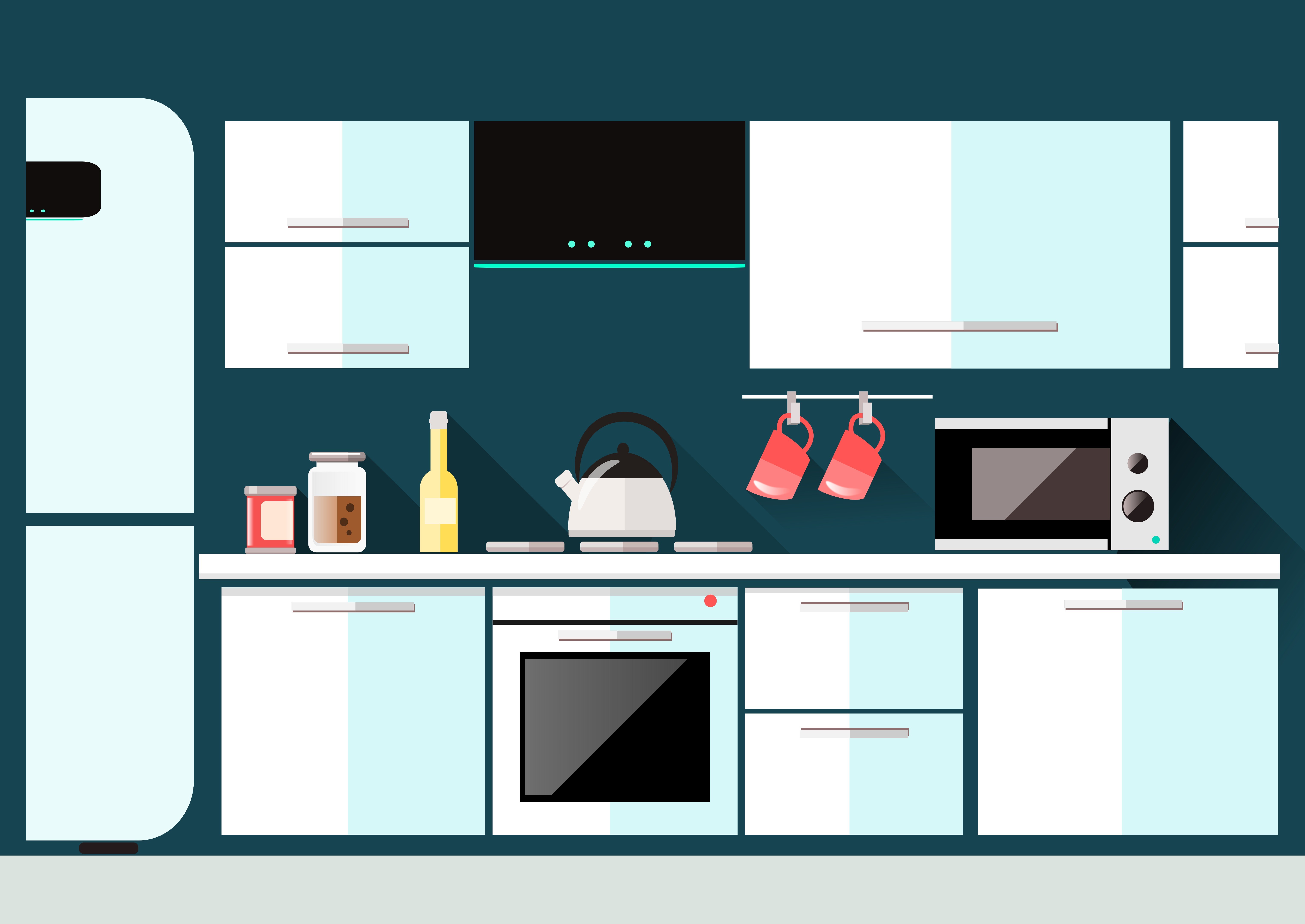 6092x4315 Artwork Kitchen Vector Wallpaper And Background Abstract
